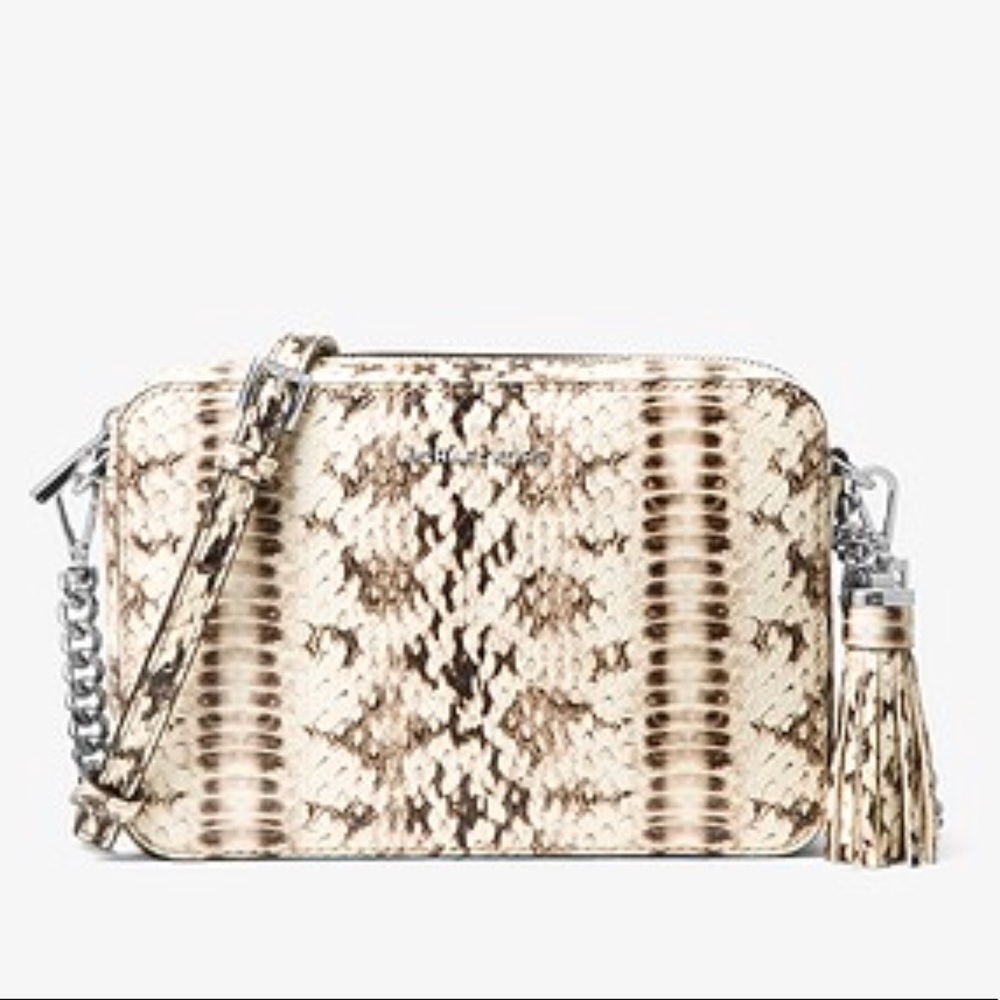 Michael Kors “Ginny” Leather Snakeskin Crossbody